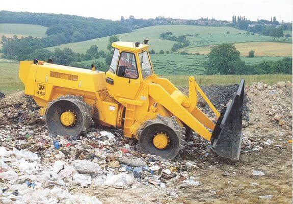 A JCB 428 landfill compactor